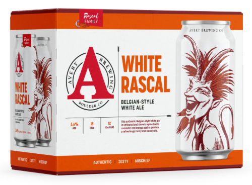 Avery Brewing White Rascal Belgian-Style White Ale Craft Beer Perspective: front