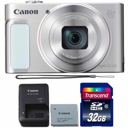 Canon Powershot Sx620 Hs Digital Camera (white) + 32gb Memory Card