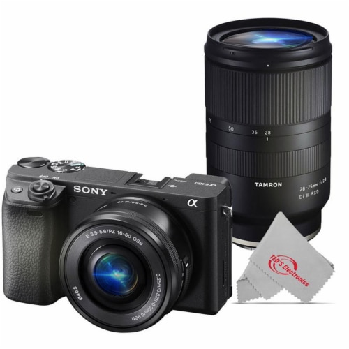 Sony Alpha A6400 Mirrorless Digital Camera With 16-50mm + Tamron 28-75mm Lens Perspective: front