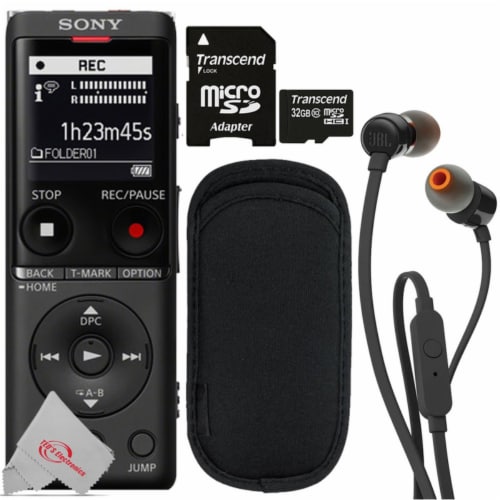 Sony Ux570 Digital Voice Recorder Black + Jbl T110 In Ear Headphones And  Cleaning Kit, 1 - Food 4 Less