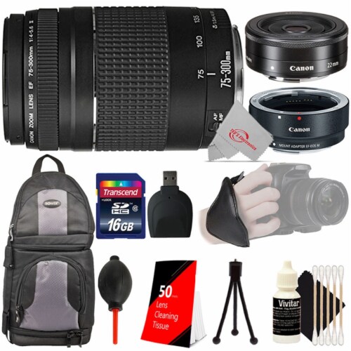 Canon Ef 75 300mm Iii Lens With Canon Ef M 22mm Stm Lens Ef Eos M Adapter Accessory Bundle 1 Fred Meyer