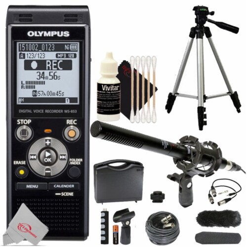 Olympus Ws853 Digital Voice Recorder Black With Microphone & Accessory