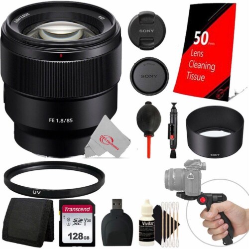 Sony Fe 85mm F/1.8 Sel85f18/2 Lens + Essential Accessory Kit, 1