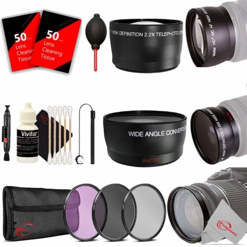 49mm 2x Hd Multi-coated Telephoto Lens Accessory Kit For 49mm Thread Lens Perspective: front