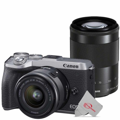 Canon Eos M6 Mark Ii Mirrorless Camera Silver With 15-45mm + Canon Eos M6 Mark Ii Mirrorless Camera Silver With 15-45mm +