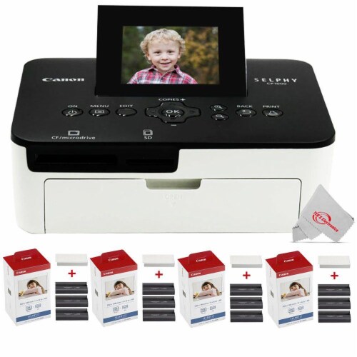 Canon Selphy Cp1000 Compact Colored Photo Printer + 4 Packs Color