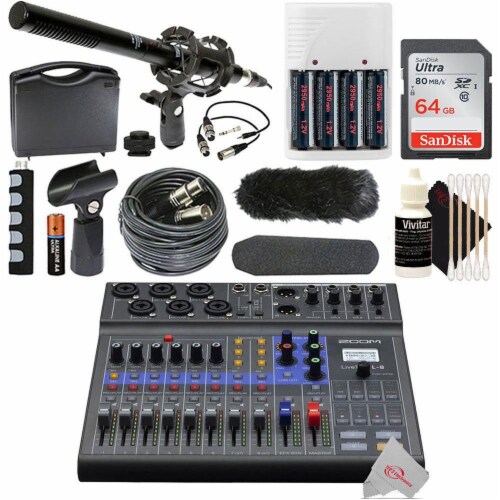 Zoom Livetrak L-8 Portable Podcast Recorder + Shotgun Microphone