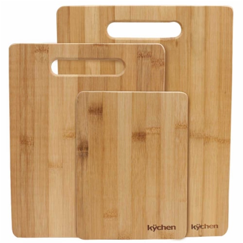 Natural Bamboo 3 Piece Cutting Board Set Perspective: front
