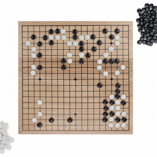 Brybelly Holdings GGAM-602 Game of Go Set with Wooden Board & Complete Set of Stones Perspective: front