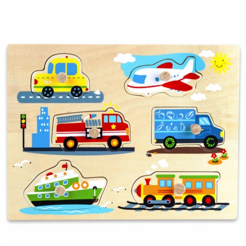 Professor Poplar's Wooden People Movers Peg Puzzle Perspective: front