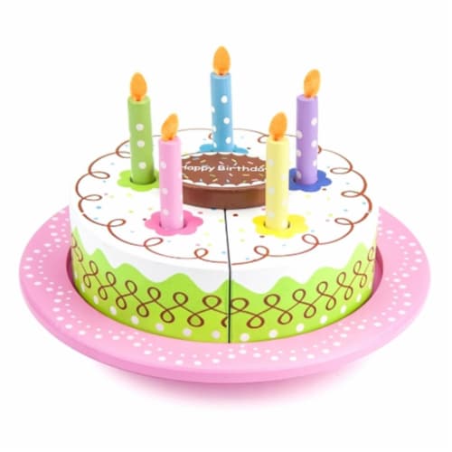 BrybellyHoldings TEAT-004 Wood Eats Happy Birthday Party Cake Perspective: front