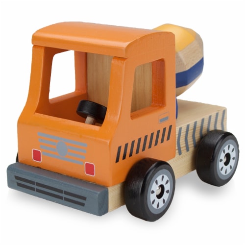 Wooden Wheels Cement Mixer Perspective: front