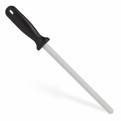 8" Ceramic Honing Rod with Dual Grit and Comfort Handle Perspective: front