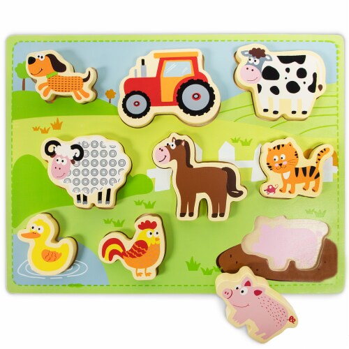 Chunky Barnyard Helpers Puzzle Board Perspective: front