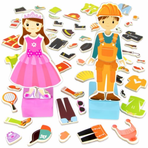 Brybelly TCDG-036 Zoey & Joey Magnetic Dress-up Playset Perspective: front