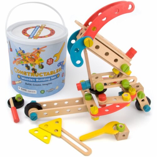 Constructables 92pc. Wood Building Set Perspective: front