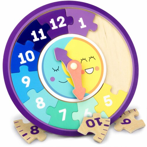 Day and Night Teaching Clock Perspective: front