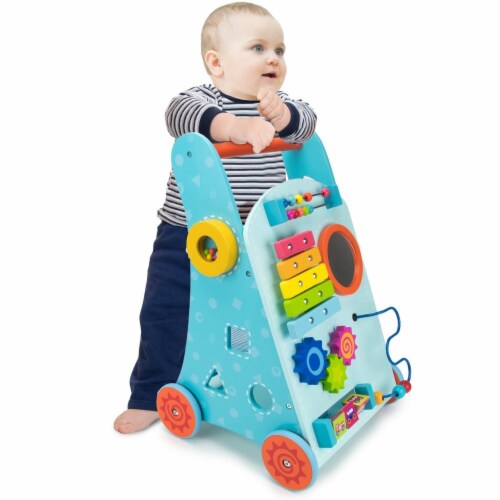 Blue Push N Play Walker Perspective: front