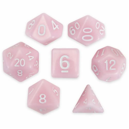 Brybelly GDIC-1144 Polyhedral Dice, Cherry Blossom - Set of 7 Perspective: front