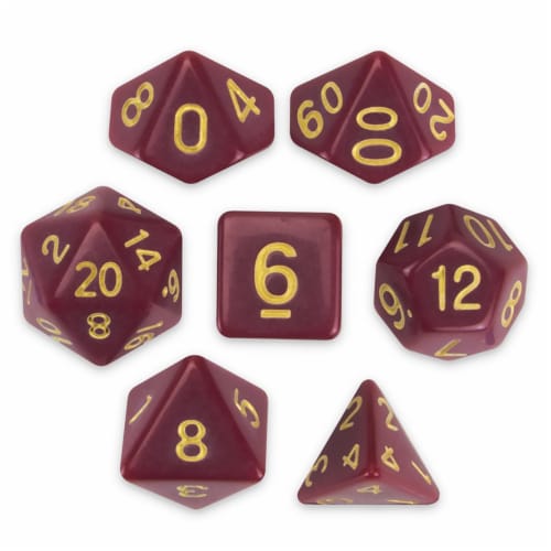 Brybelly GDIC-1149 Polyhedral Dice & Crimson Queen -Set of 7 Perspective: front