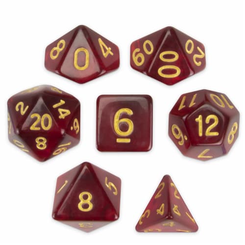 Brybelly GDIC-1150 Polyhedral Dice & Blood Lust -Set of 7 Perspective: front