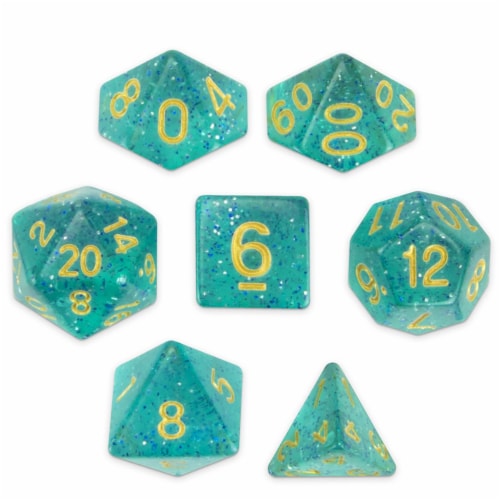 Brybelly GDIC-1151 Polyhedral Dice & Celestial Sea -Set of 7 Perspective: front
