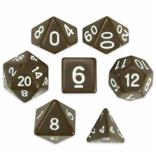 Brybelly GDIC-1159 Polyhedral Dice & Enchanted Clay -Set of 7 Perspective: front