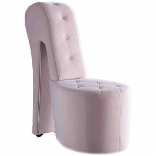 Best Master Furniture Tristram 19 Velvet High Heel Shoe Chair in Pink ...