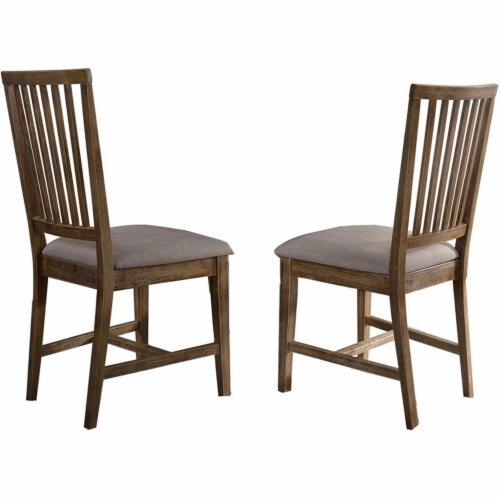 Best Master Furniture Venus 19  Wood Dining Chair in Natural Oak (Set of 2) Perspective: front