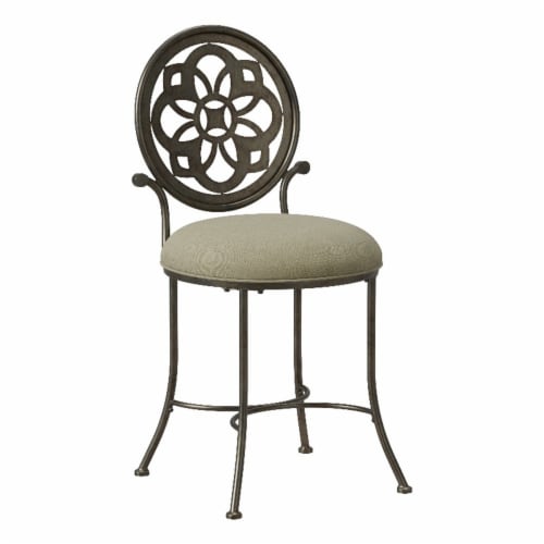 Hillsdale Marsala Vanity Stool in Gray Perspective: front