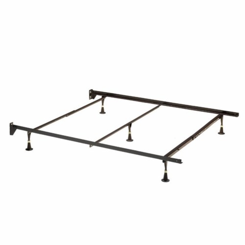 Hillsdale Premium Full Queen Metal Black Bed Frame Perspective: front