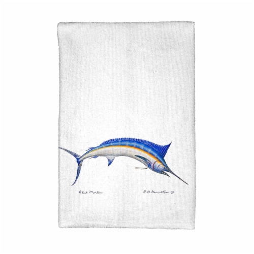 Betsy Drake KT015 Blue Marlin Kitchen Towel Perspective: front