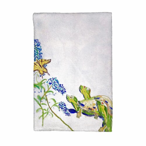Betsy Drake KT178 Turtles & Butterfly Kitchen Towel Perspective: front