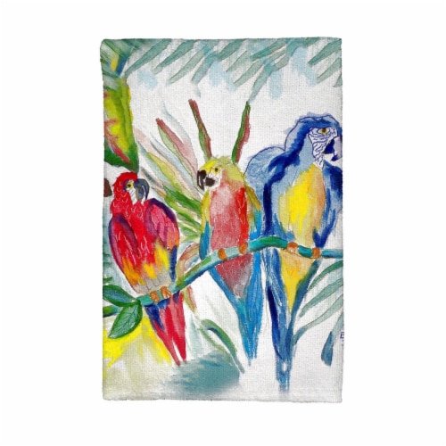 Betsy Drake KT217 Parrot Family Kitchen Towel Perspective: front