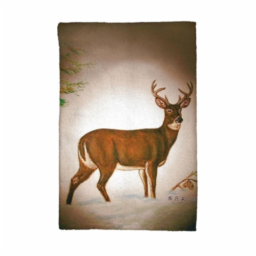 Betsy Drake Deer in Snow Kitchen Towel Perspective: front
