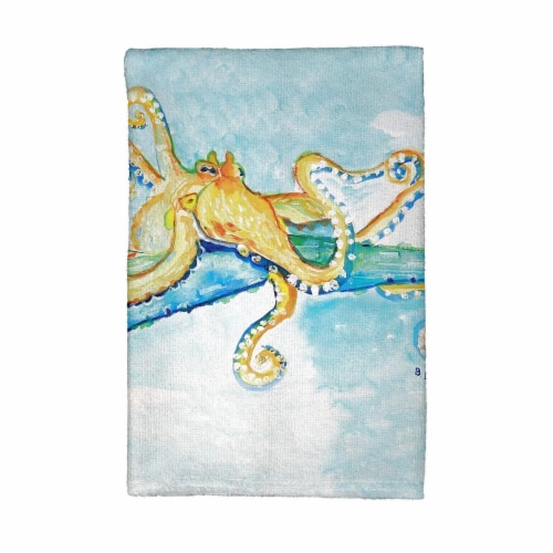 Betsy Drake KT547 Gold Octopus Kitchen Towel Perspective: front