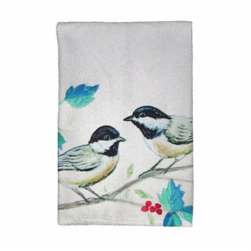 Betsy Drake 16 x 25 in. Christmas Chickadees Kitchen Towel Perspective: front