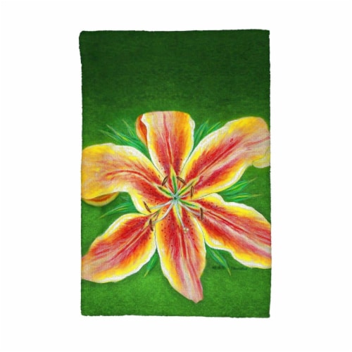 Betsy Drake KT702 Yellow Lily Kitchen Towel Perspective: front