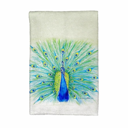 Betsy Drake KT758 Peacock Kitchen Towel Perspective: front