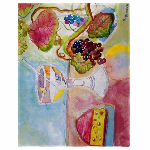 Betsy Drake PM104 14 x 18 in. Wine & Cheese Place Mat - Set of 4 Perspective: front