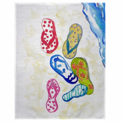 Betsy Drake PM154 14 x 18 in. Six Flip Flops Place Mat - Set of 4 Perspective: front