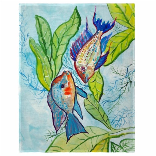 Betsy Drake PM642 14 x 18 in. Pair of Fish Place Mat - Set of 4 Perspective: front