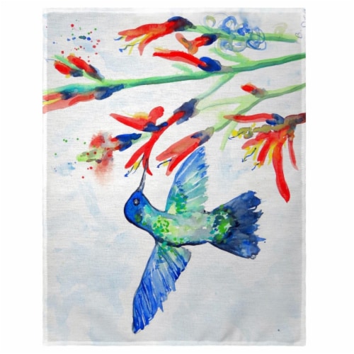 Betsy Drake PM644 14 x 18 in. Hummingbird & Fire Plant Place Mat - Set of 4 Perspective: front