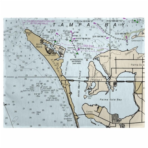 Betsy Drake PM11424 Anna Maria Island, FL Nautical Map Place Mat, 14 x 18 in. - Set of 4 Perspective: front