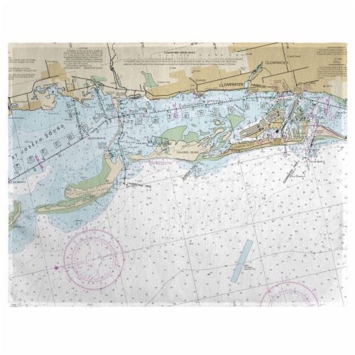 Betsy Drake PM11411CD Clearwater Harbor, FL Nautical Map Place Mat, 14 x 18 in. - Set of 4 Perspective: front