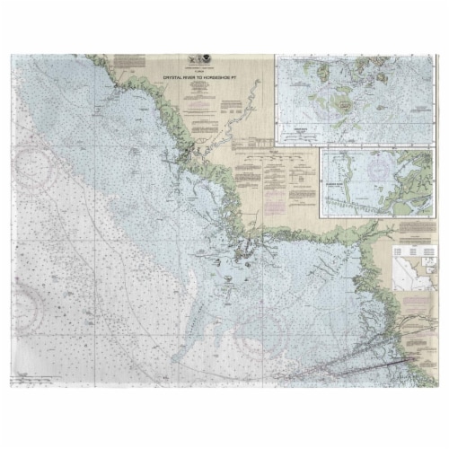 Betsy Drake PM234 Crystal River to Horseshoe Point, FL Nautical Map Place Mat, 14 x 18 in. - Perspective: front