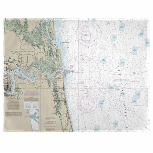Betsy Drake PM11488JB Jacksonville, FL Nautical Map Place Mat, 14 x 18 in. - Set of 4 Perspective: front