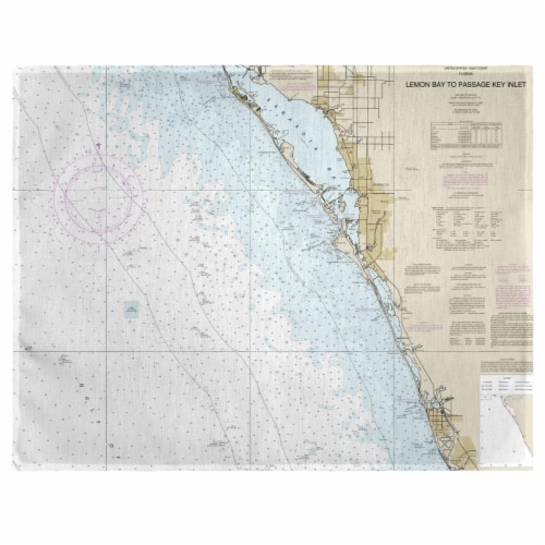 Betsy Drake PM11424V Venice, FL Nautical Map Place Mat, 14 x 18 in. - Set of 4 Perspective: front