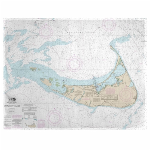 Betsy Drake PM1324NI 14 x 18 in. Nantucket Island, MA Nautical Map Place Mat - Set of 4 Perspective: front