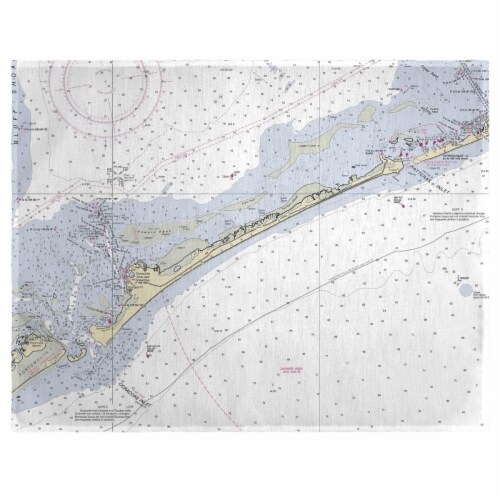 Betsy Drake PM228 14 x 18 in. Ocracoke Inlet, NC Nautical Map Place Mat - Set of 4 Perspective: front